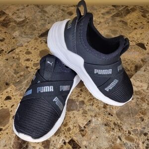 Kids Puma Logo Mesh Strap Sneakers